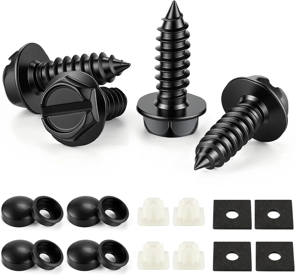 LivTee Rustproof License Plate Screws for Securing License Plates Frames and