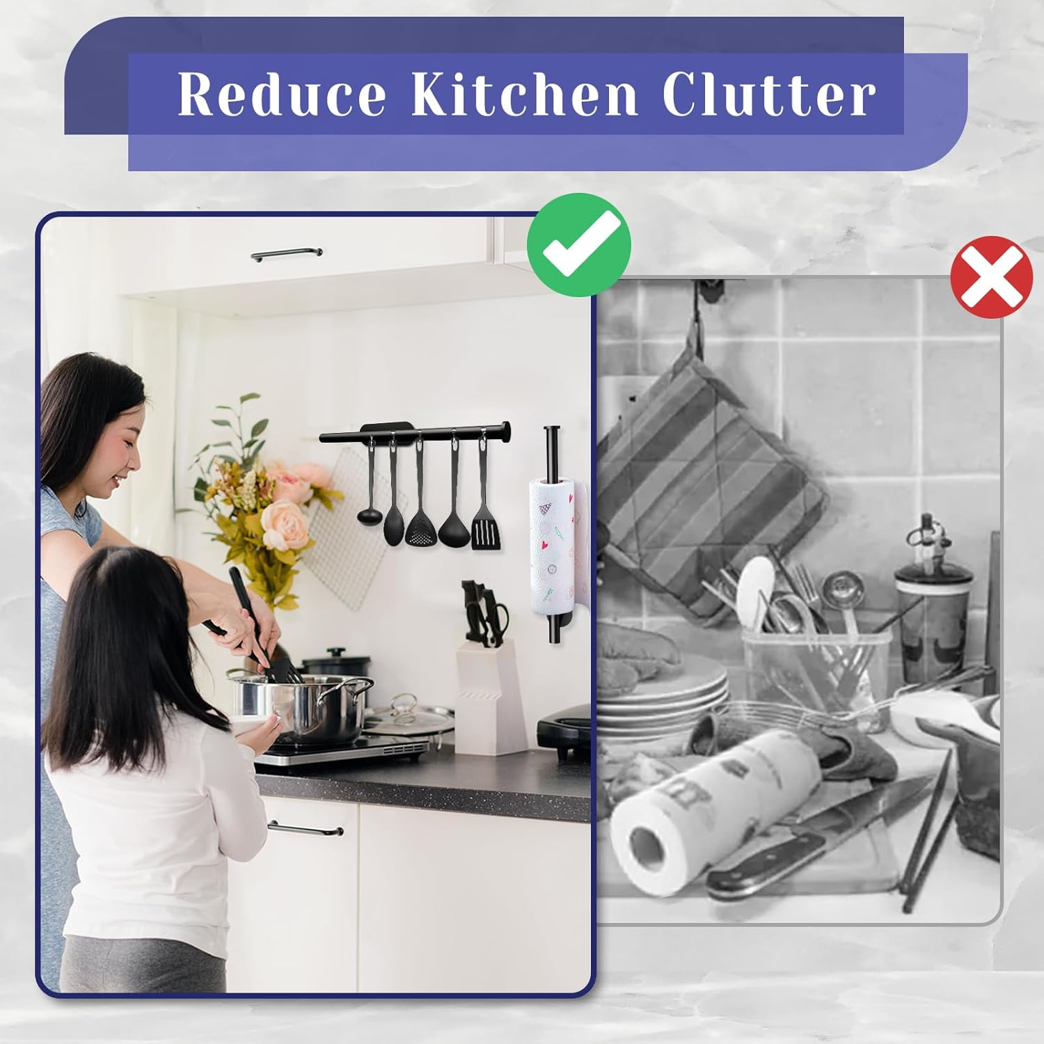 Paper Towel Holder, Self Adhesive or Drilling Paper Towel Holder Under