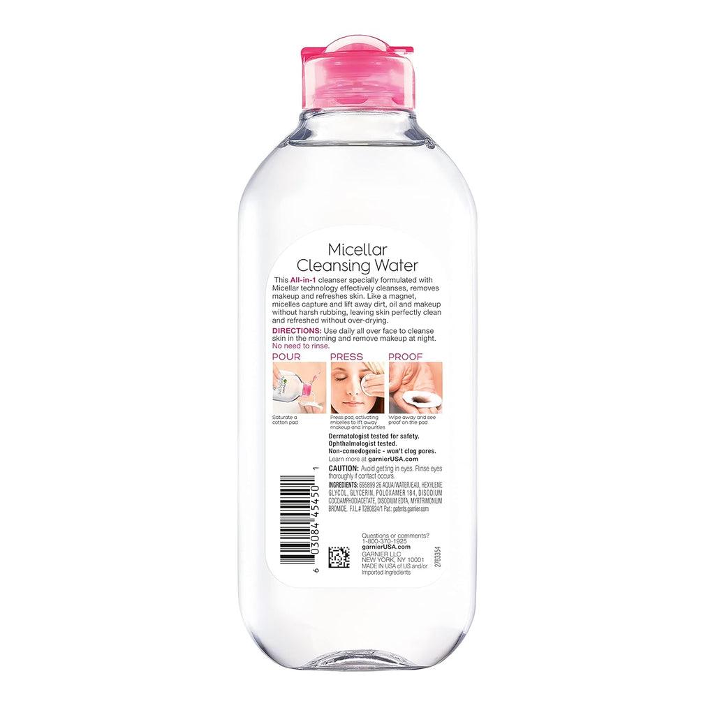 Garnier Micellar Water, Hydrating Facial Cleanser & Makeup Remover, Suitable