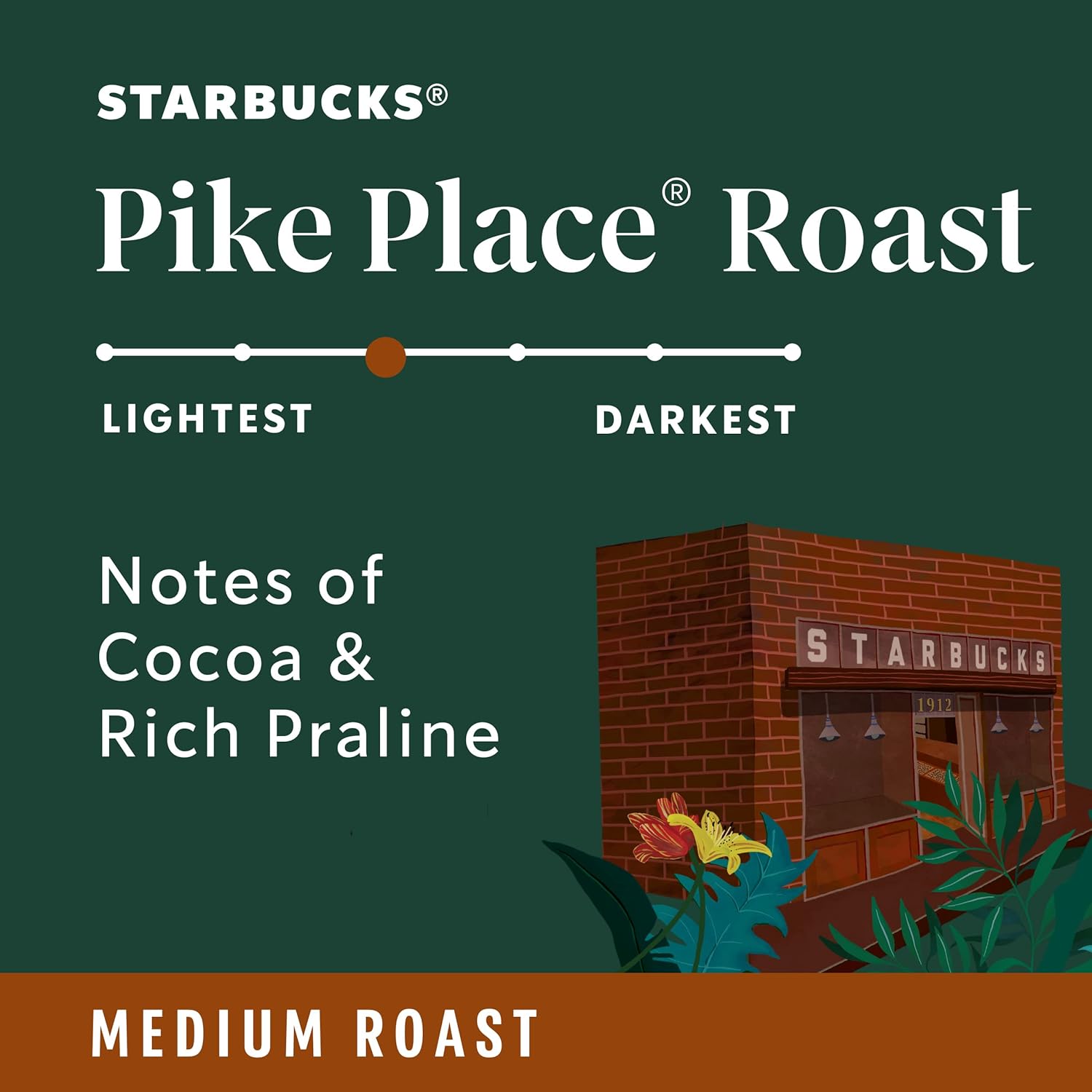 Starbucks K-Cup Coffee Pods, Medium Roast Hot or Iced Coffee, Pike Place