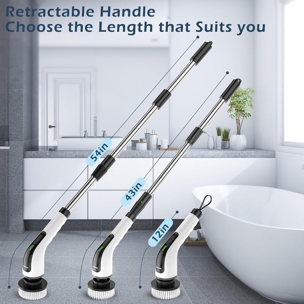 Bomves Electric Spin Scrubber, Cordless Cleaning Brush Scrubber for Home, 8