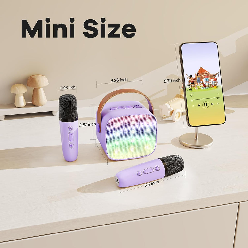 YLL Karaoke Machine for Kids, Portable Mini Speaker with 2 Wireless
