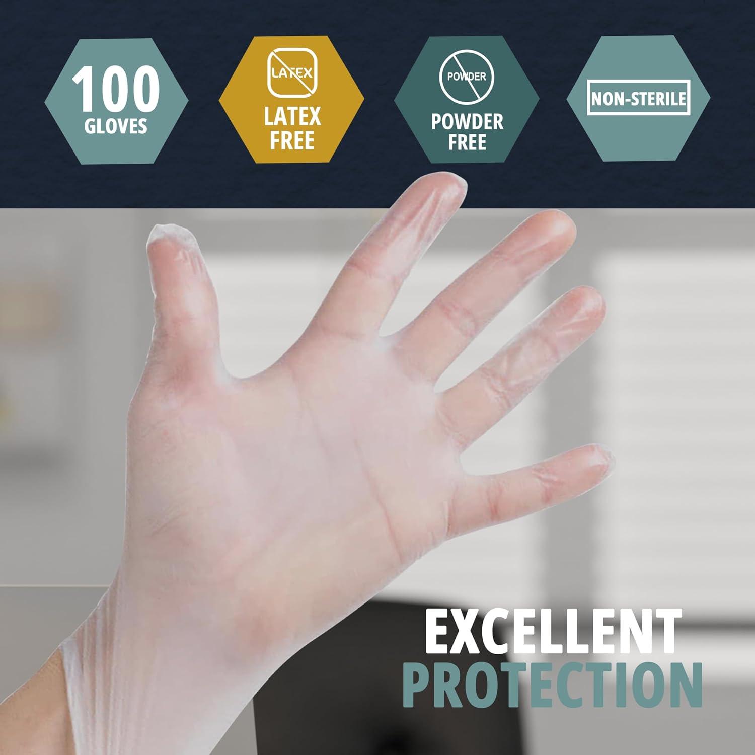 MED PRIDE Disposable Medical Grade Vinyl Exam Gloves, Latex & Powder Free
