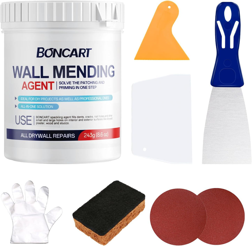 BONCART 8.6oz Drywall Patch Repair Kit - Professional All-in-1 Tool Set