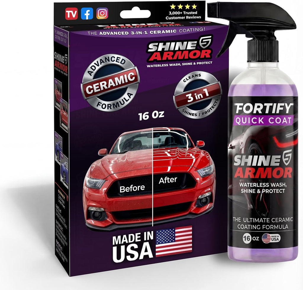 Car Wax Spray and Ceramic Coating for Cars - 3 in 1 Waterless Car Wash and