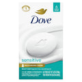 Dove Beauty Bar Soap Sensitive, 6 Bars for Sensitive Skin, Fragrance Free and
