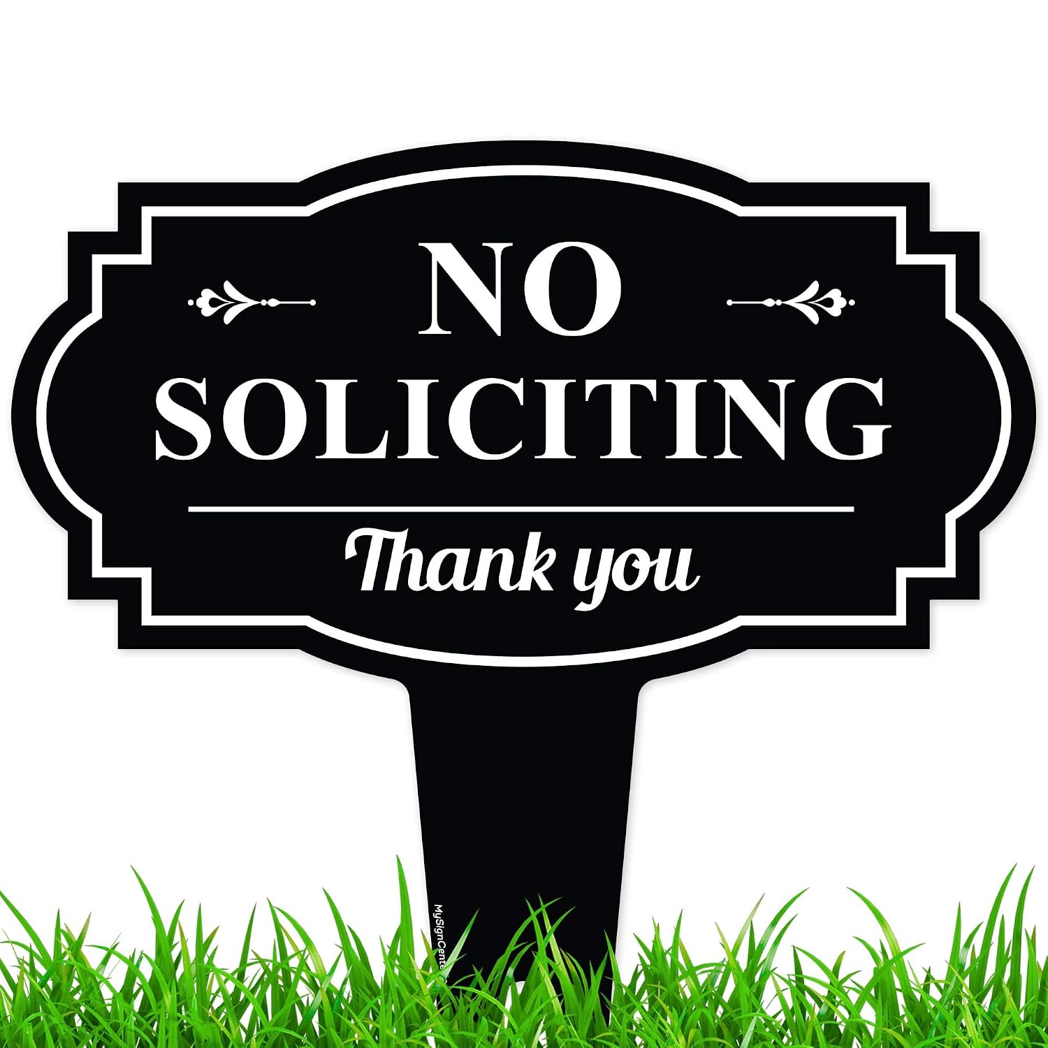 No Soliciting Sign For House, No Soliciting Yard Sign, 11x11 Inches, Rust