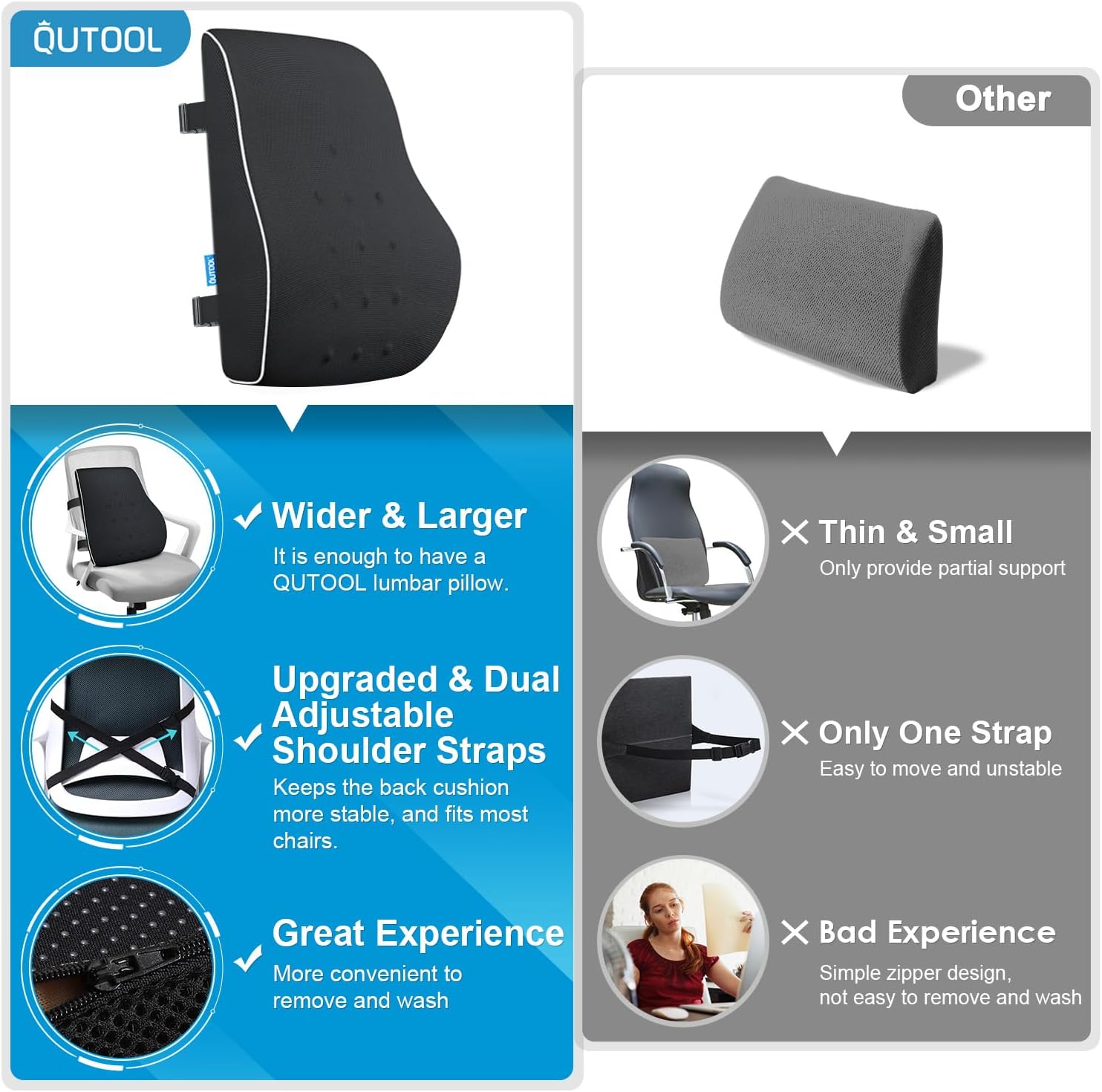 Lumbar Support Pillow for Office Chair, Office Home Essentials,Gifts for