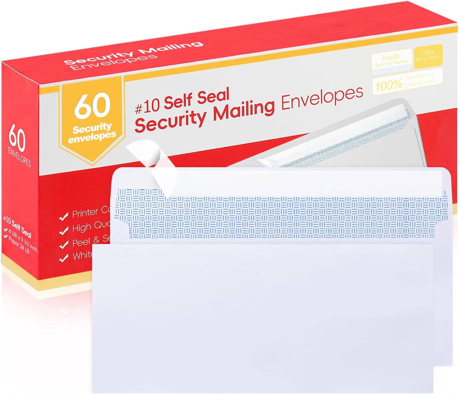 Zzrywuty #10 Letter Size Mailing Envelopes for Business, 60pcs Self Seal