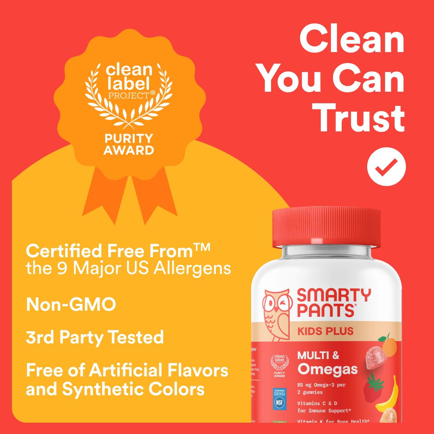 SmartyPants Kids Multivitamin Gummies with Omega 3 DHA/EPA, Vitamins D3, C