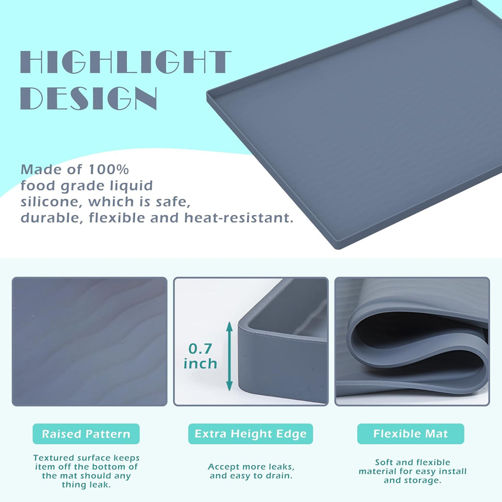 URMONA Waterproof Silicone Under Sink Mat 31'' x 22'' Shelf Liner for Kitchen