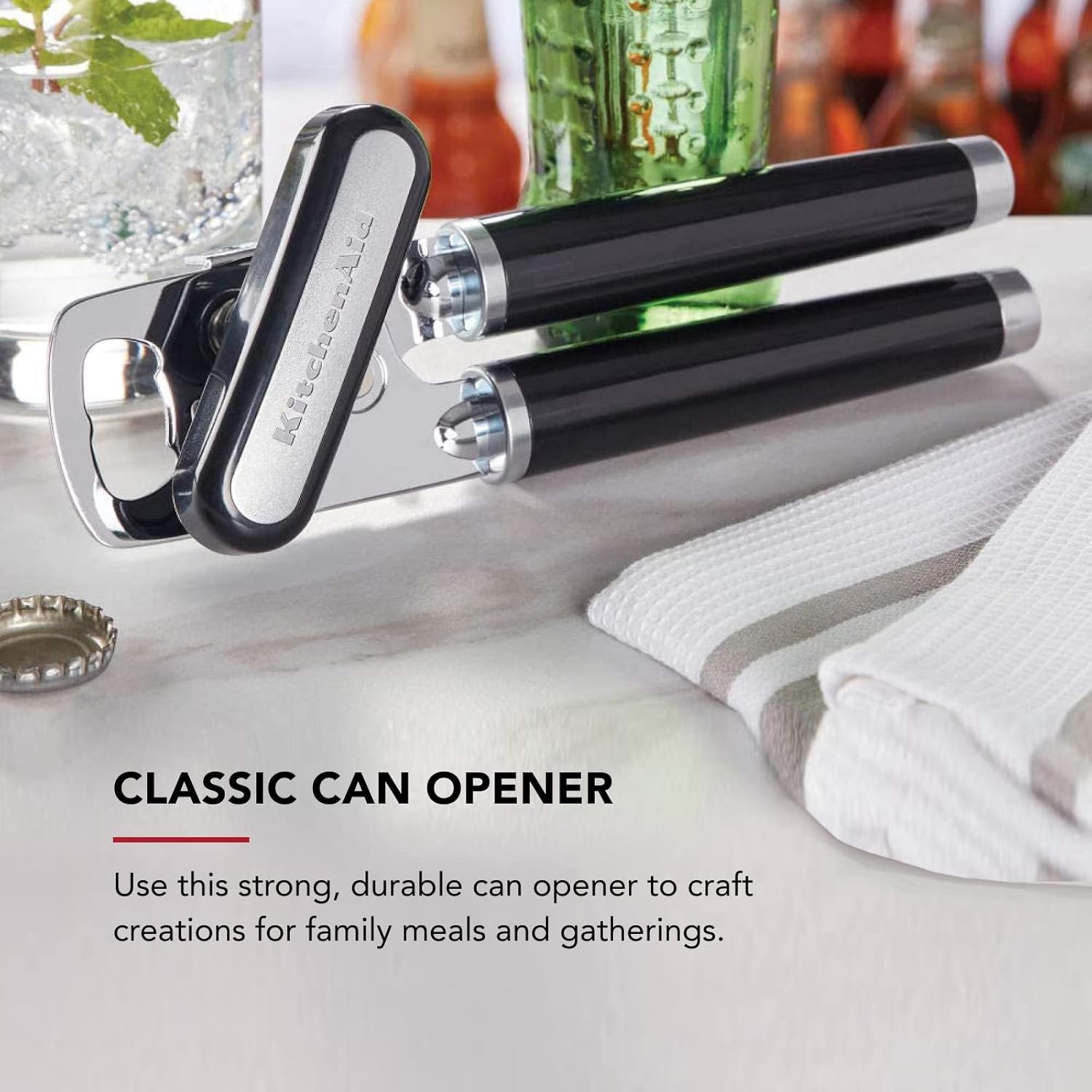 KitchenAid Classic Multifunction Can Opener and Bottle Opener Easy to Use