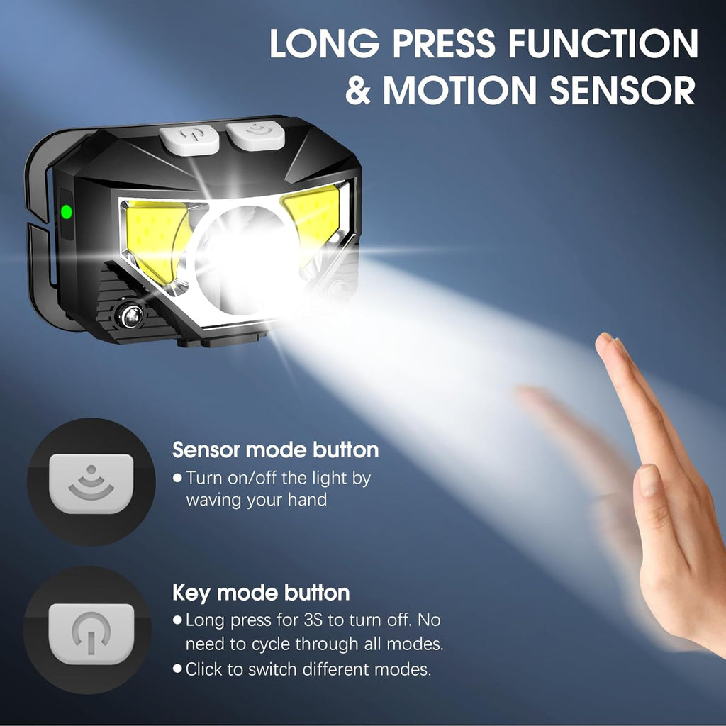 LHKNL Headlamp Flashlight, Lumen Ultra-Light Bright LED Rechargeable
