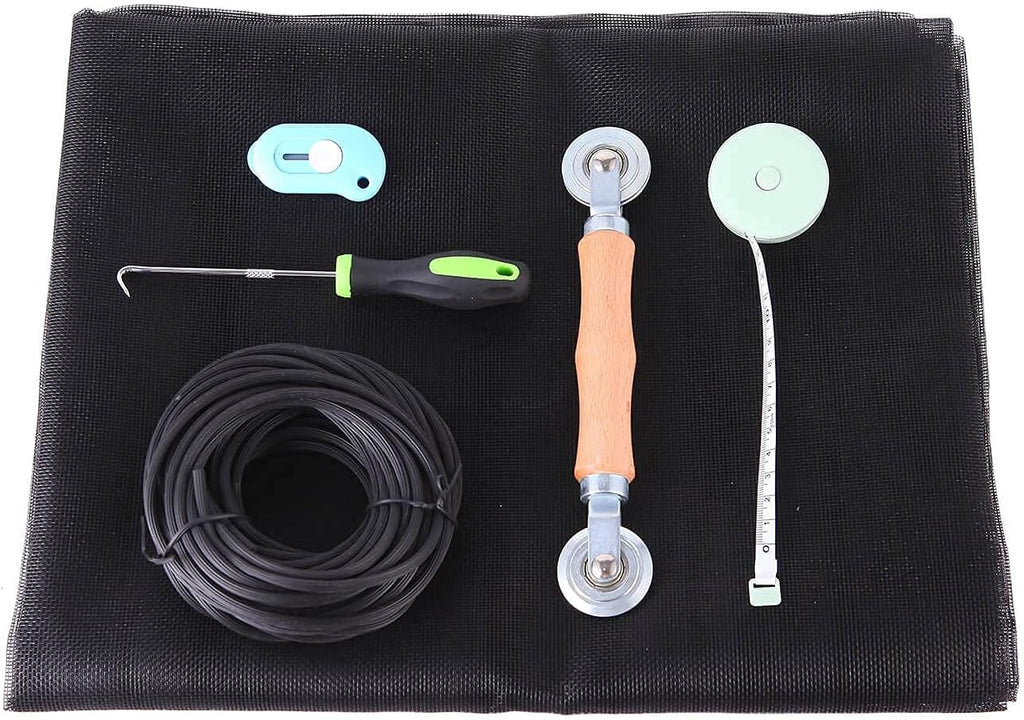 Windows Screen and Screen Door Repair Kit, 48"x118" Charcoal Fiberglass Mesh
