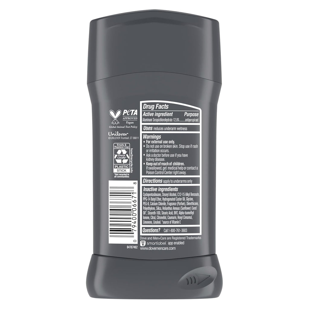 Dove Men+Care Antiperspirant Deodorant Stick 4 Count Clean Comfort 72-Hour