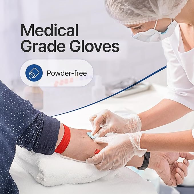 Schneider Clear Vinyl Exam Gloves, Latex-Free, Disposable Medical Gloves
