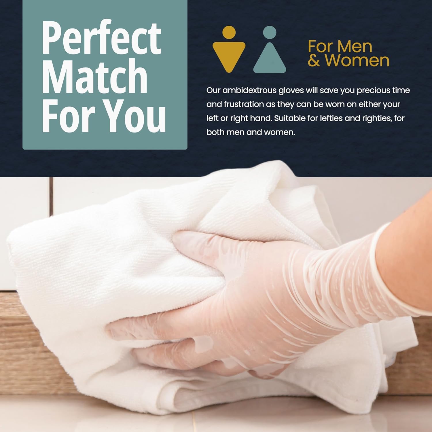 MED PRIDE Disposable Medical Grade Vinyl Exam Gloves, Latex & Powder Free