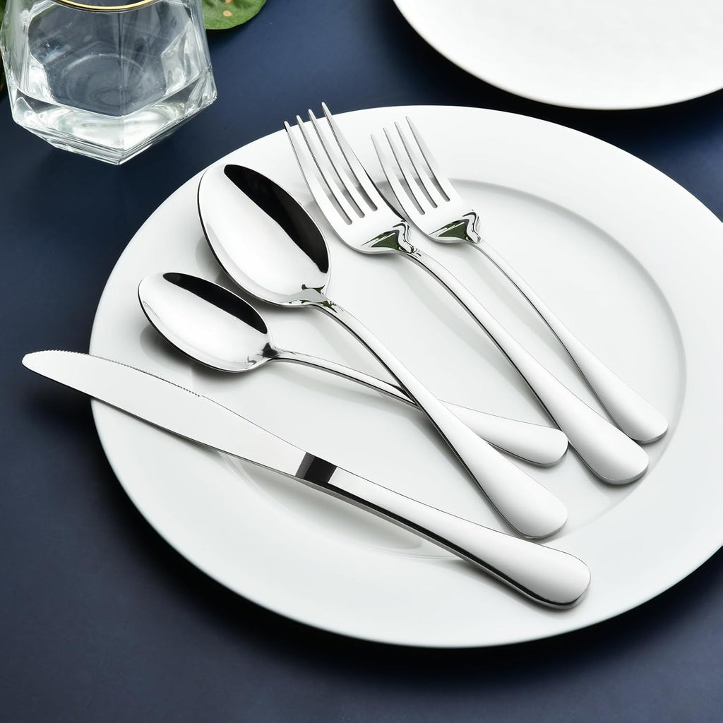 Silverware Set for 8, 40 Piece Heavy Duty Stainless Steel Flatware Utensils