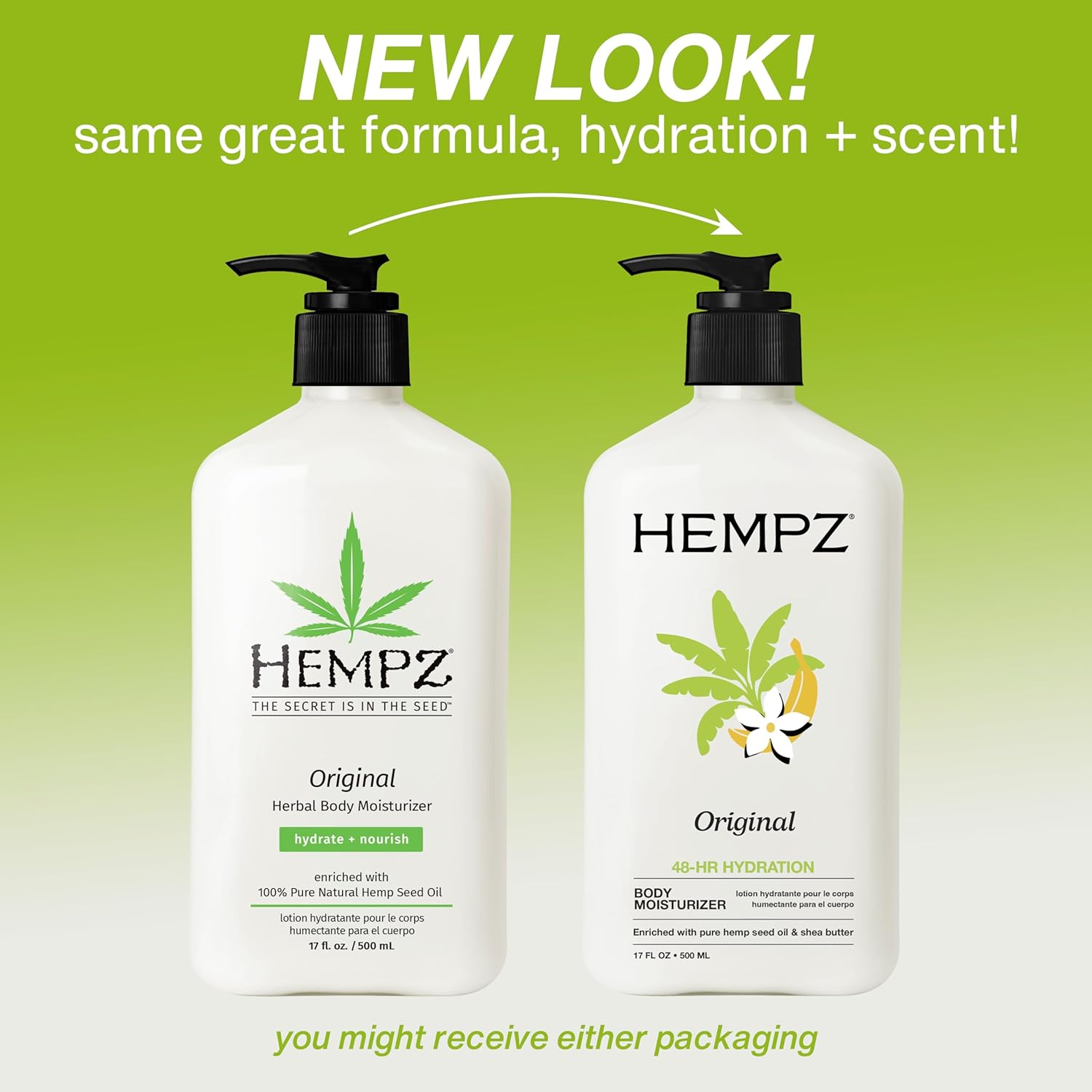 Hempz Original, Natural Hemp Seed Oil Body Moisturizer with Shea Butter and