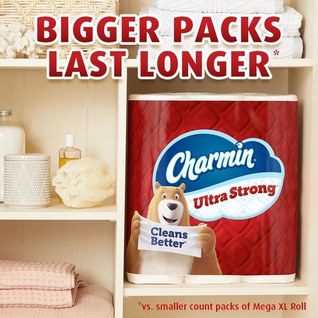 Charmin Ultra Strong Clean Touch Toilet Paper, 24 Family Mega Rolls = 120