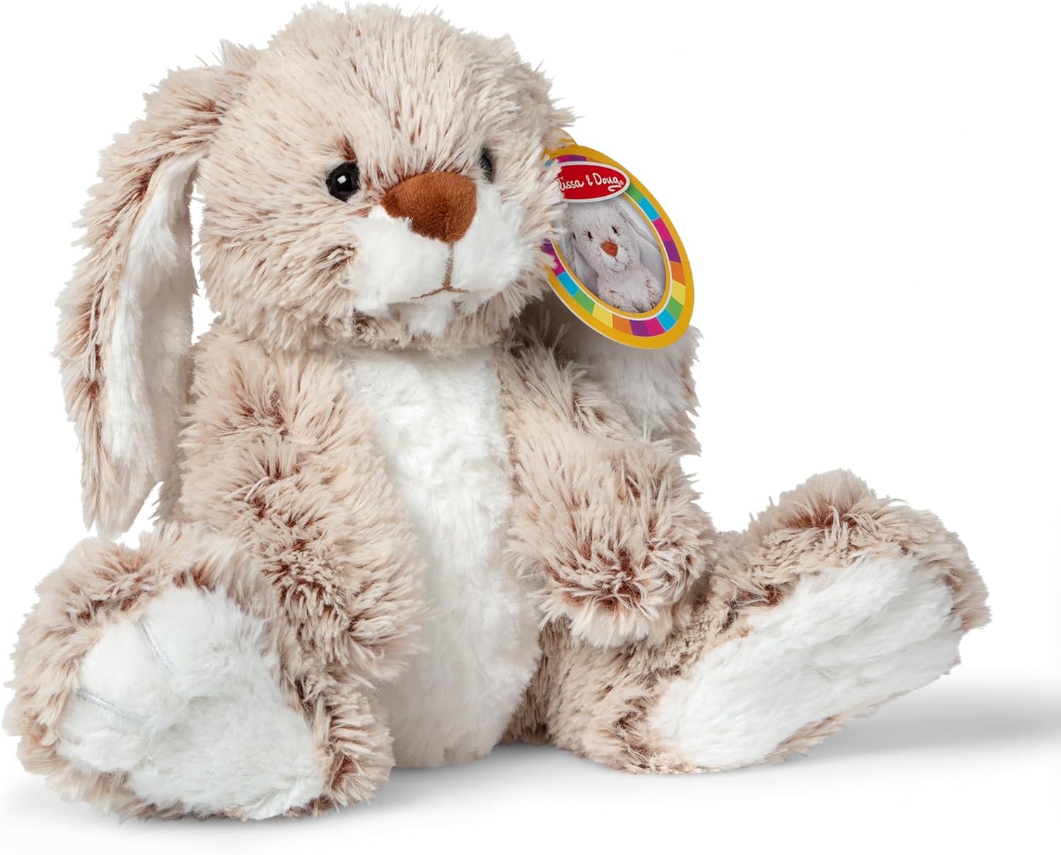 Melissa & Doug Burrow Bunny Stuffed Animal Plushie with Big Feet, Floppy Ears