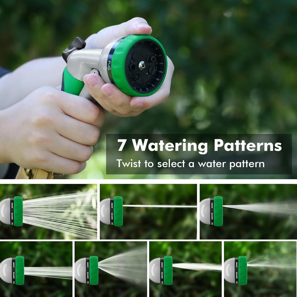 RESTMO Garden Hose Nozzle, Heavy Duty Metal Water Hose Nozzle with 7