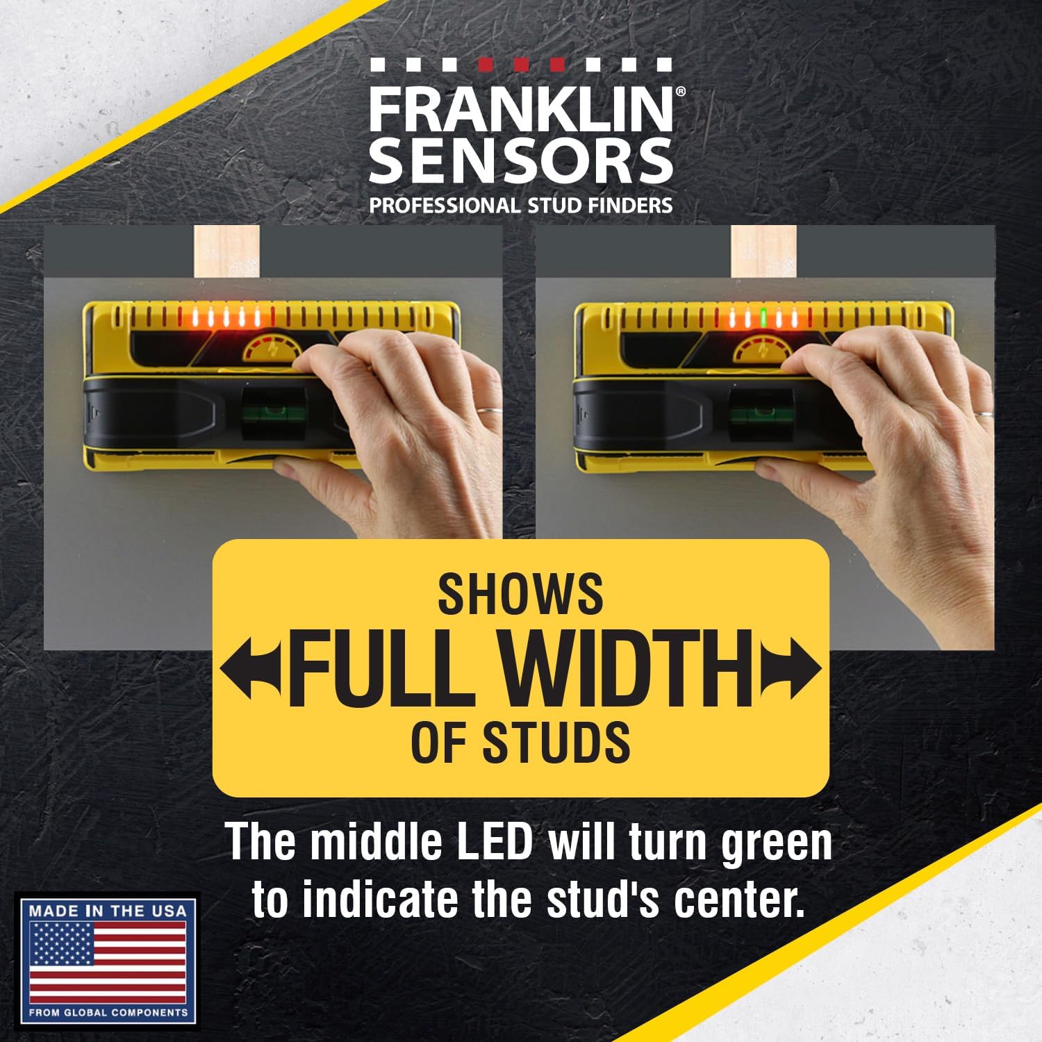 Franklin Sensors Prosensor M210 Stud Finder With 13-Sensors, Wood & Metal
