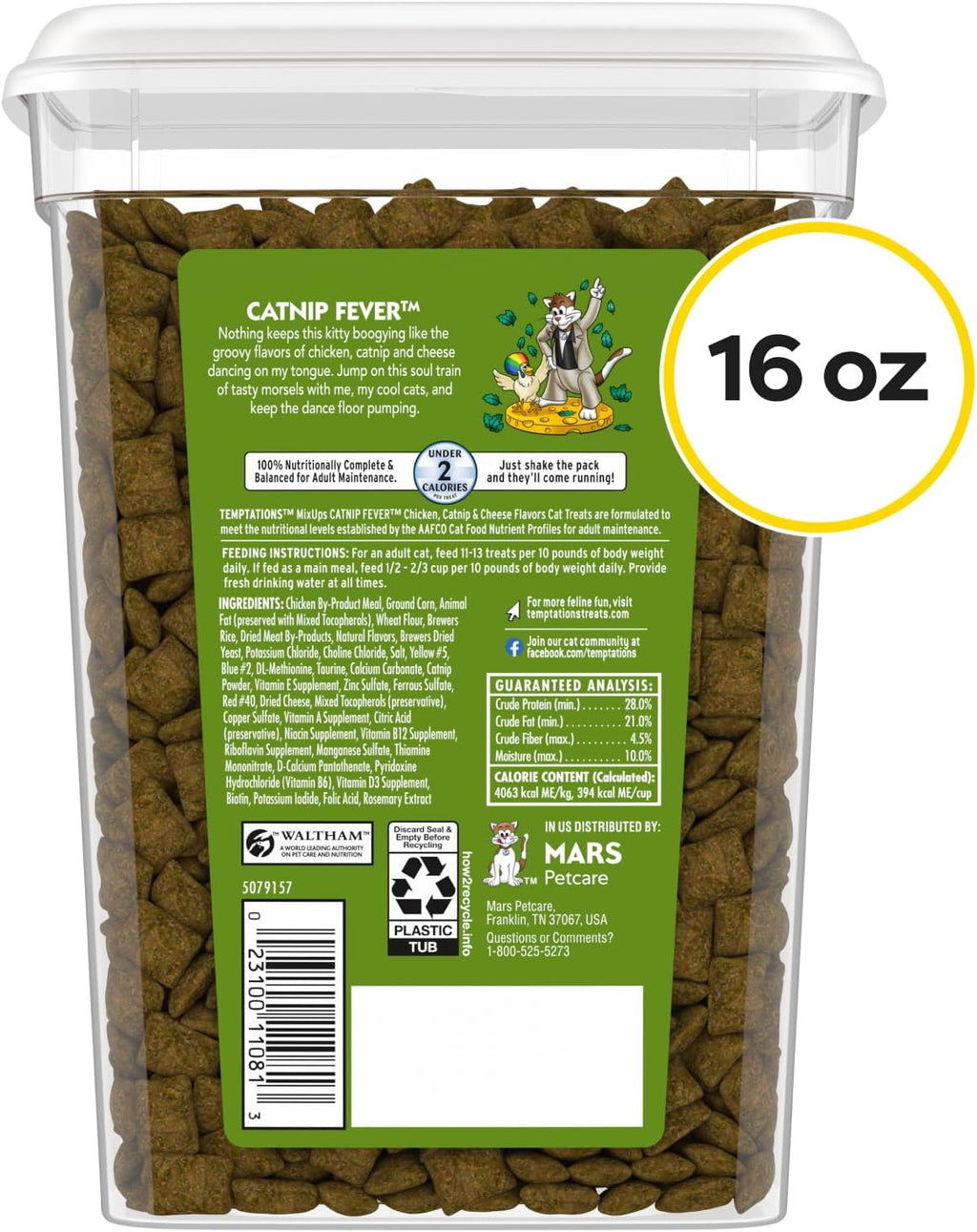 Temptations Cat Treats, Classic Crunchy and Soft Cat Treats, Catnip Fever