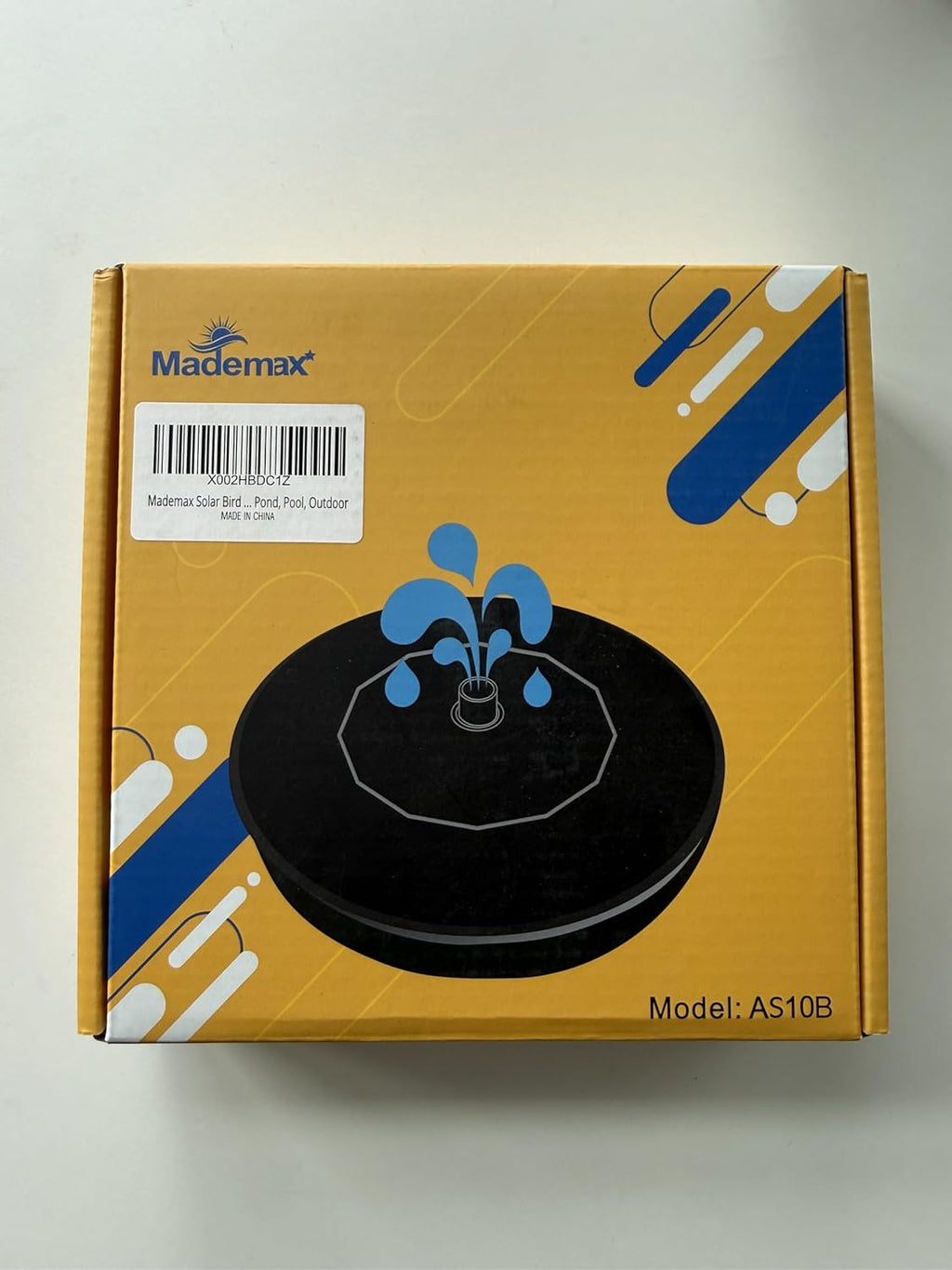 Mademax Solar Bird Bath Fountains, Upgrade 1.4W Solar Fountain Pump with 6