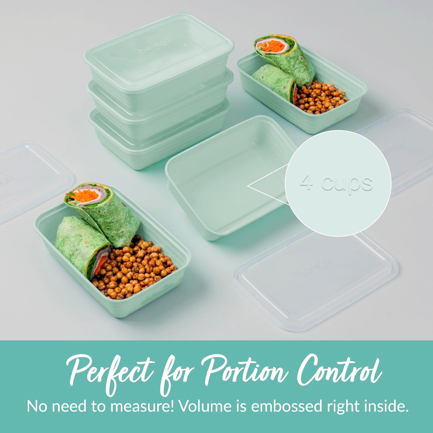 Bentgo Prep - 20-Piece 1-Compartment Reusable Meal Prep Containers with Lids