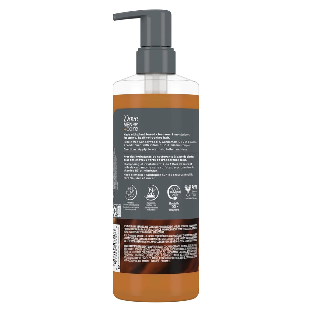 DOVE MEN + CARE 2-in-1 Shampoo + Conditioner Sandalwood & Cardamom Oil for