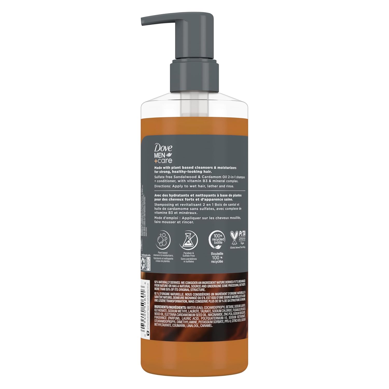 DOVE MEN + CARE 2-in-1 Shampoo + Conditioner Sandalwood & Cardamom Oil for