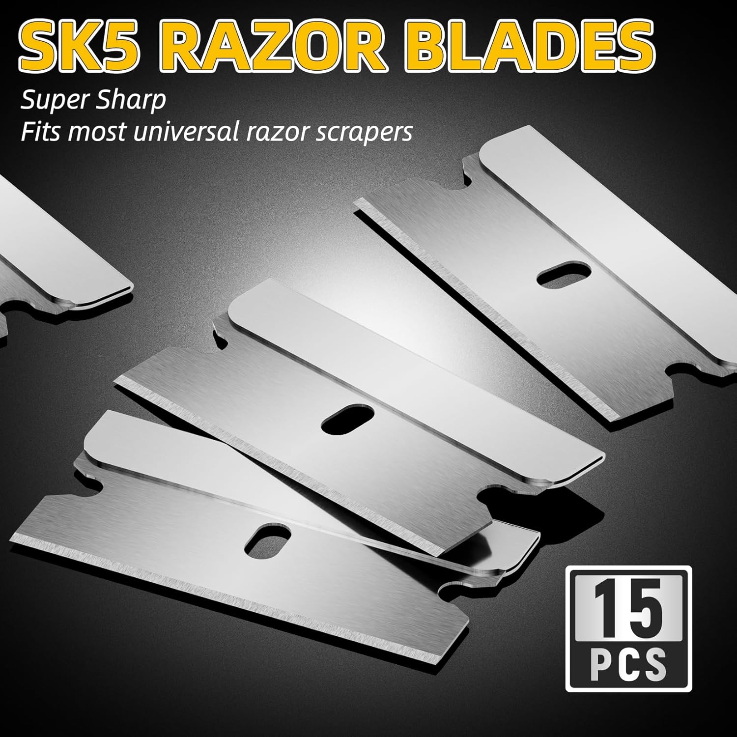 DIYSELF 1 Pack Razor Blade Scraper with 15 Extra Blades, Scraper Tool for
