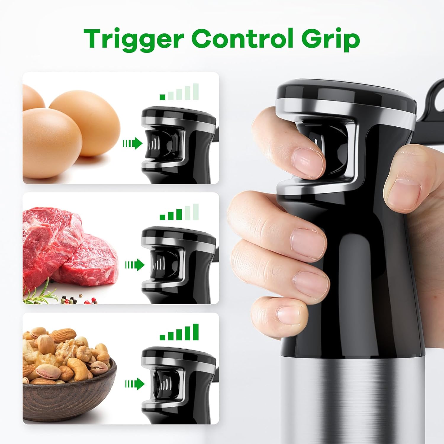 Turelar Immersion Blender Handheld Corded Hand Blenders Set 1100W, Trigger