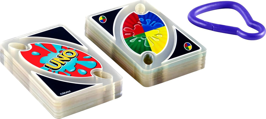 Mattel Games UNO Splash Card Game with Waterproof Cards and Portable Clip for