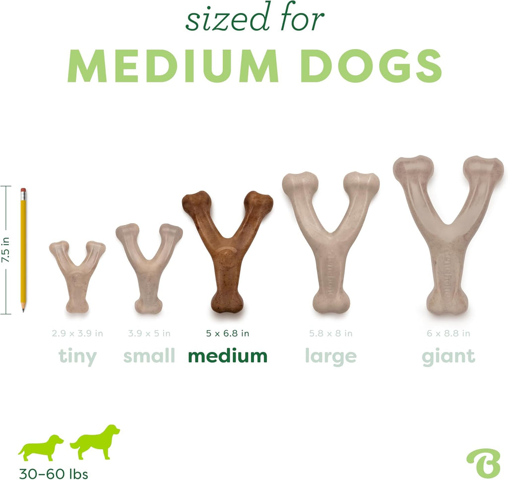 Benebone Wishbone Durable Dog Chew Toy for Aggressive Chewers, Real Bacon