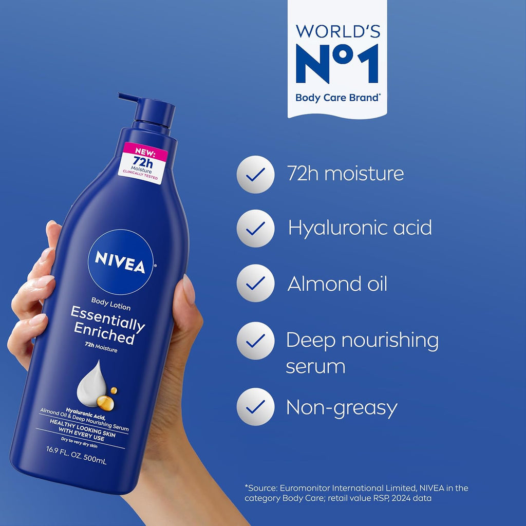 NIVEA Essentially Enriched Body Lotion for Very Dry Skin with Hyaluronic