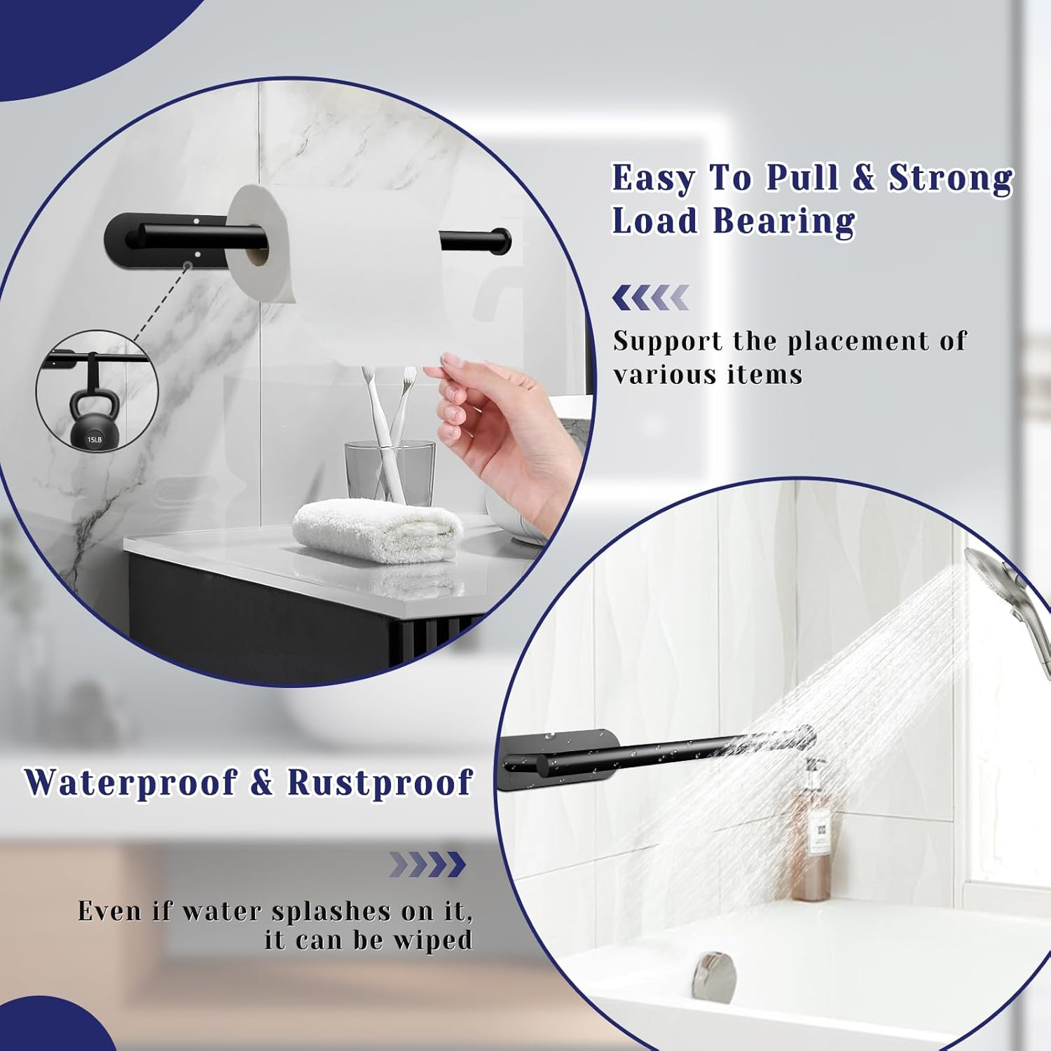 Paper Towel Holder, Self Adhesive or Drilling Paper Towel Holder Under