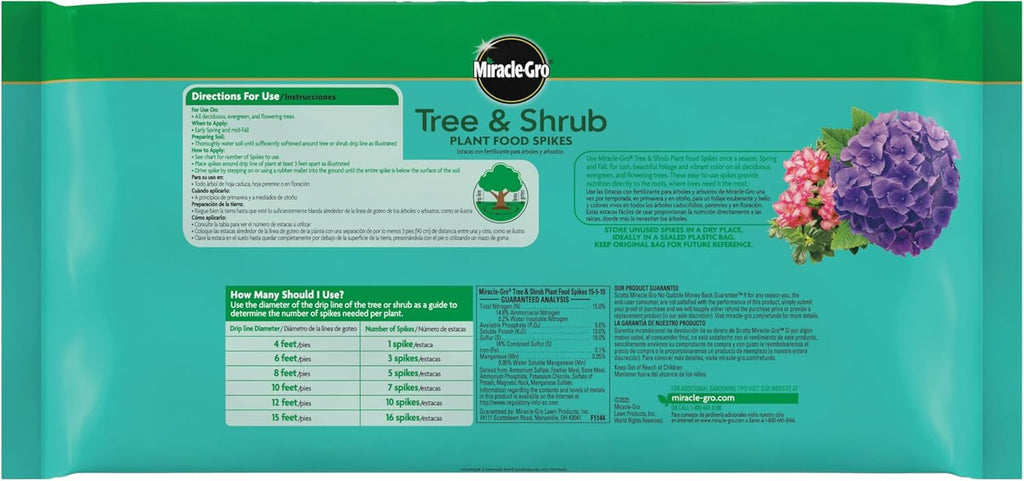 Miracle-Gro Tree and Shrub Plant Food Spikes - Deciduous, Flowering &
