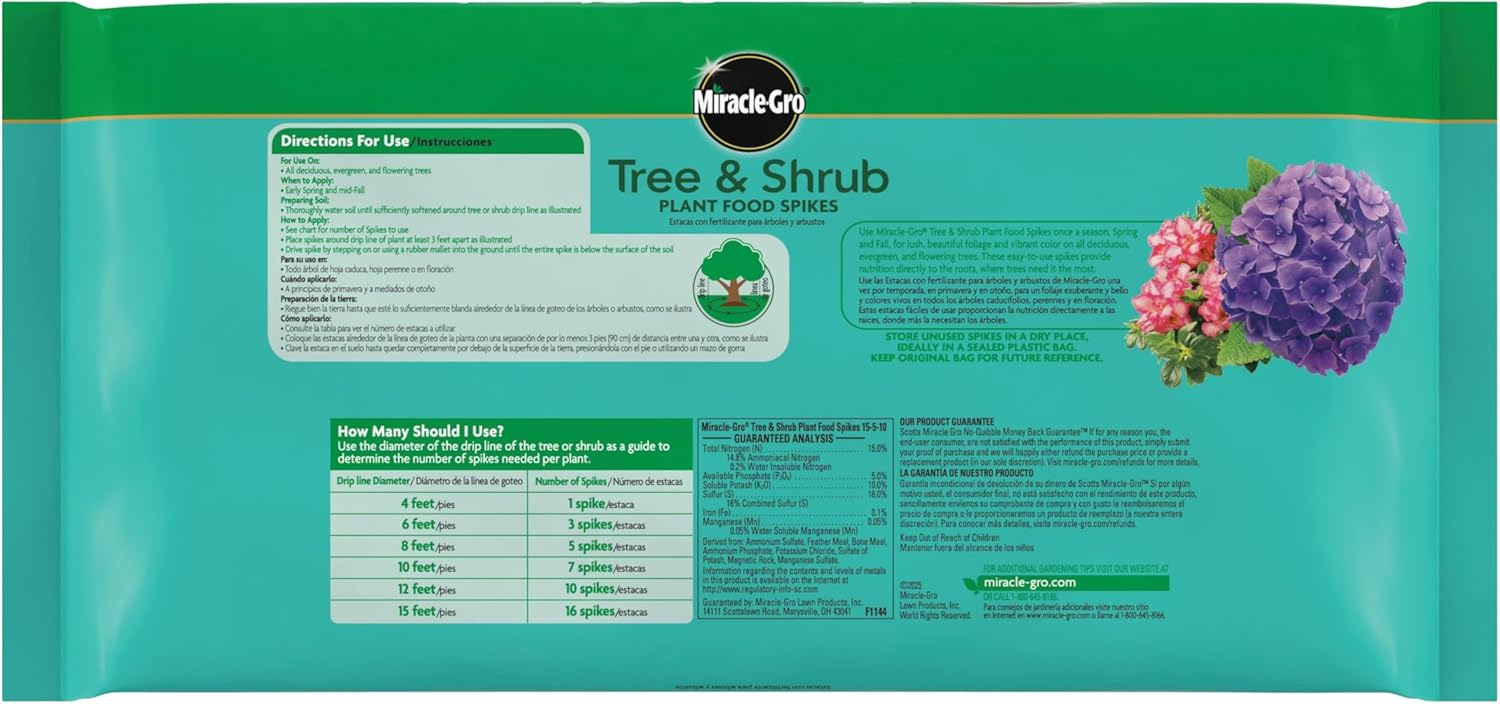 Miracle-Gro Tree and Shrub Plant Food Spikes - Deciduous, Flowering &