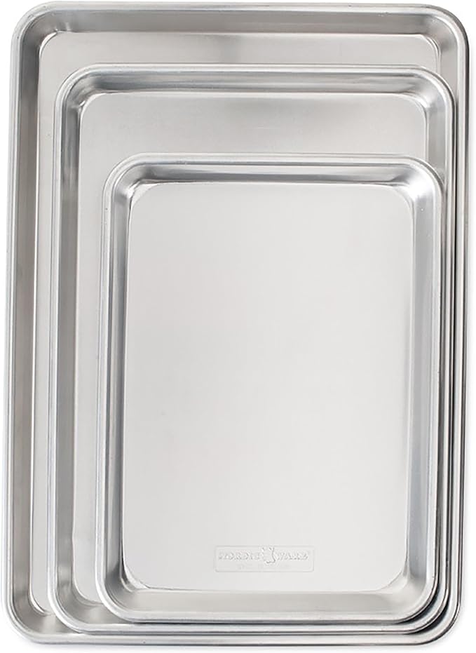 Nordic Ware Naturals 3 Piece Set - USA Made Aluminum Commercial Quality Sheet