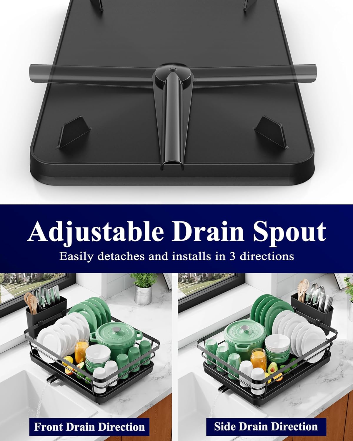 Kitsure Dish Drying Rack for Kitchen Counter, Stainless Steel Sink