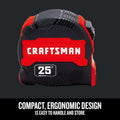 CRAFTSMAN 25-Ft Tape Measure with Fraction Marketing, Retractable