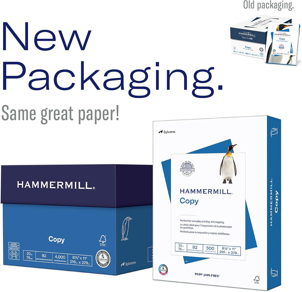 Hammermill Printer Paper, 20 lb Copy, 8.5 x 11-8 Ream (4,000 Sheets) - 92