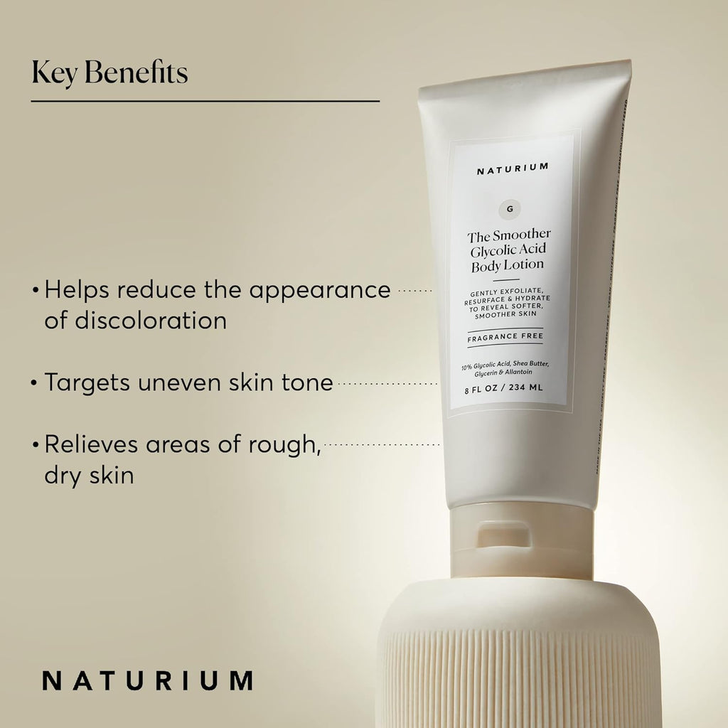 Naturium The Smoother Glycolic Acid Body Lotion, Resurfacing & Exfoliating