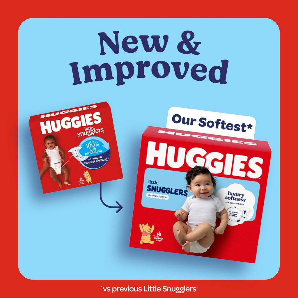 Huggies Size Newborn Diapers, Little Snugglers Baby Diapers, Size Newborn (up
