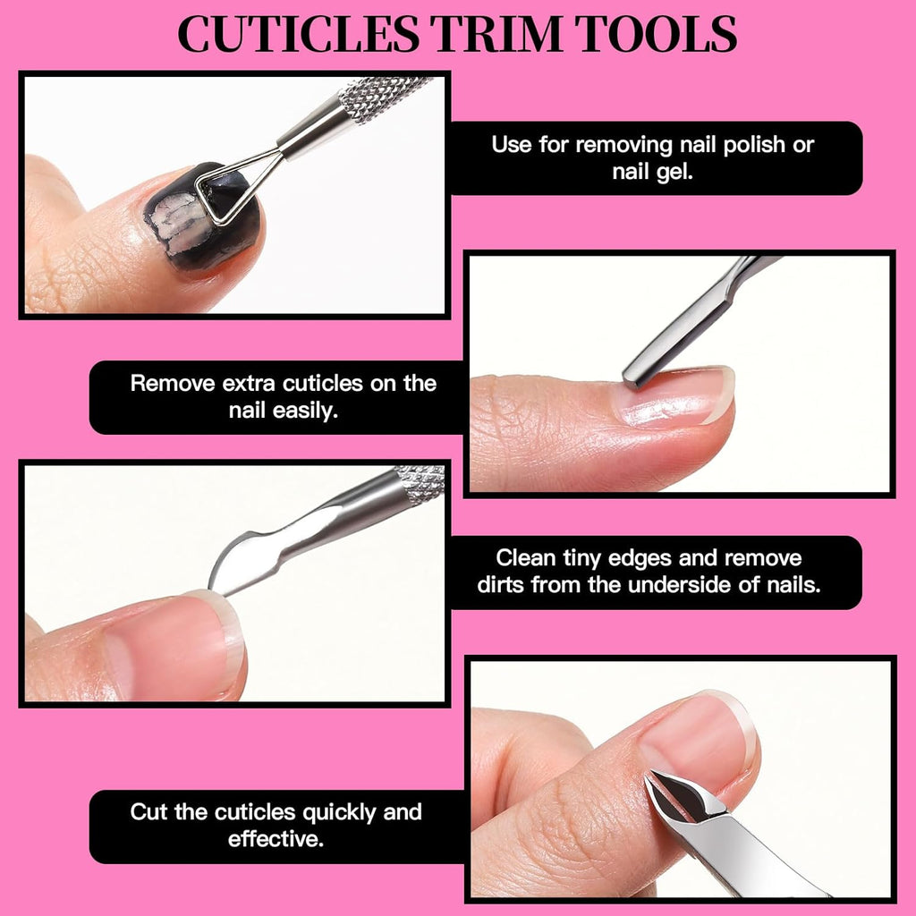 FANDAMEI Nail Care Kit, Nail Files 100/180, Nail Buffer Block, Cuticle