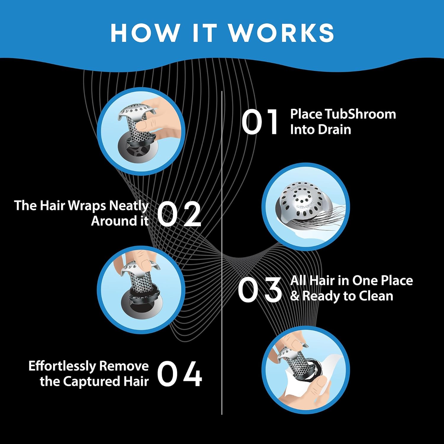 TubShroom Ultra Revolutionary Bath Tub Drain Protector Hair