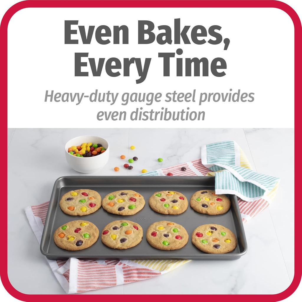 GoodCook Everyday Nonstick Baking Sheet Set, 3 Pack Includes One Small
