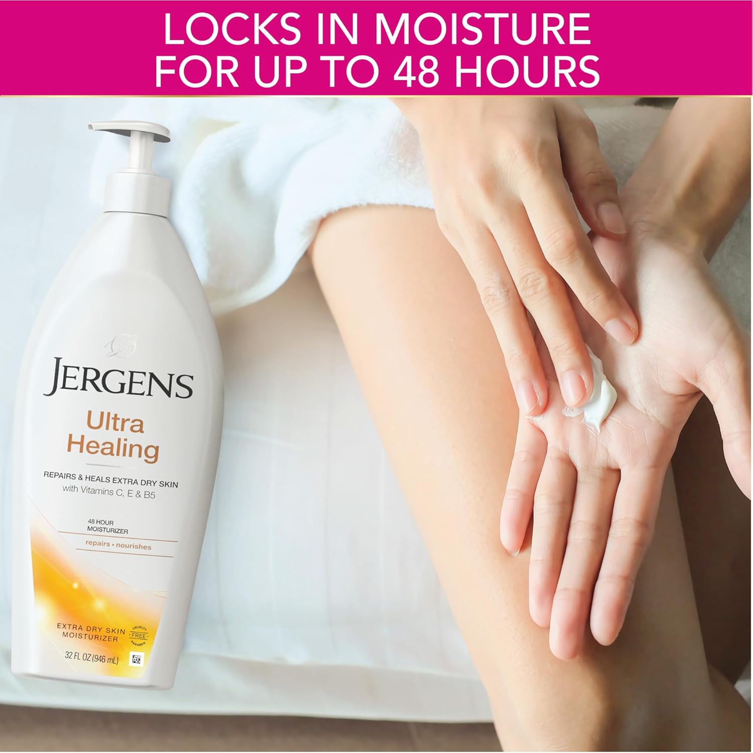 Jergens Ultra Healing Dry Skin Lotion, Hand and Body Moisturizer for Quick